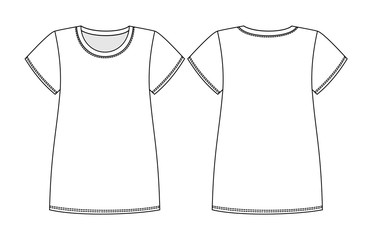 T-shirt, vector, technical drawing underwear, technical description, top