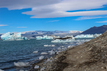 Fototapeta na wymiar Jökulsárlón Glacier Lagoon in Southern Iceland