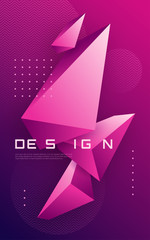 Vector abstract geometric background with 3d triangular shapes