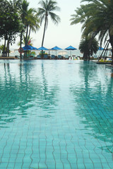 Swimming pool with clear blue water