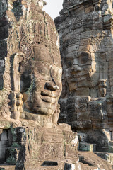 Fototapeta na wymiar Gesichter am Tempel von Bayon, Angkor, Kambodscha