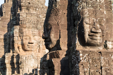 Fototapeta premium Gesichter am Tempel von Bayon, Angkor, Kambodscha