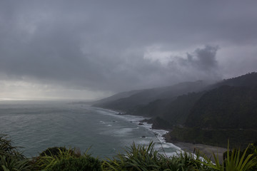 View of a West Coast beach in New Zealand