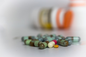 medicine concept; closed up of the expired pills, capsule