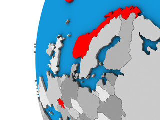 Obraz premium EFTA countries on 3D globe