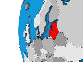 Baltic States on 3D globe