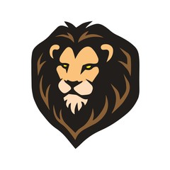 Obraz premium African Lion Head Logo Vector Template Design Mascot Illustration Cartoon Icon