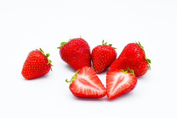 strawberries fruits isolated on white background