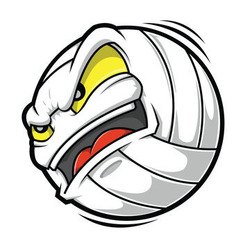 Cartoon Volleyball angry face