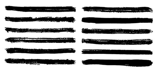 Black and white stripes set isolated on white background vector - obrazy, fototapety, plakaty
