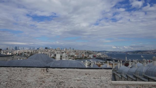 Bosphorus straits from Suleymaniye mosque in Istanbul, Turkey.