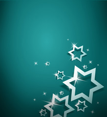 Obraz premium Christmas greeting card with stars decoration