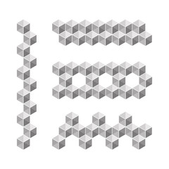 Monochrome vector 3d pattern