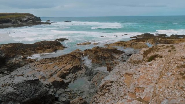 Bedruthan Steps - wonderful rocky coastline in Cornwall
