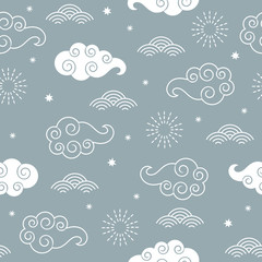 beautiful seamless pattern with clouds 