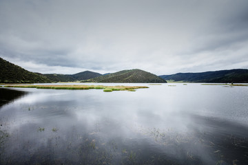 The plateau is misty and idyllic