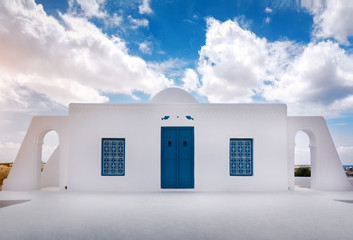 white Muslim building against blue sky