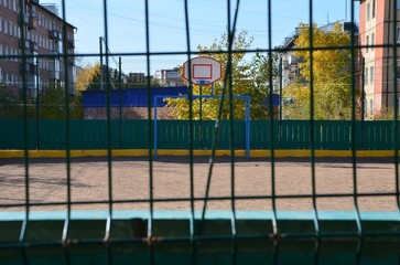 A basketball hoop and a goal