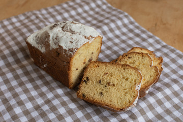 Sweet cake. Homemade bun.