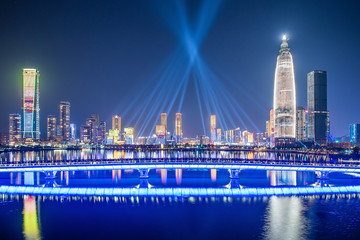 Fototapeta premium Shenzhen Bay Houhai CBD night skyline