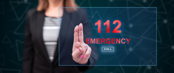 Woman touching an emergency concept