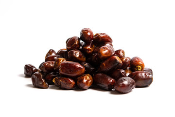 Fresh dates fruit dates on white background