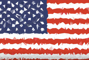USA flag abstract polygon background  Illustration