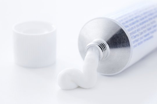Medical cream coming out of tube