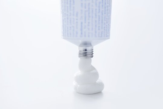 Medical cream coming out of tube