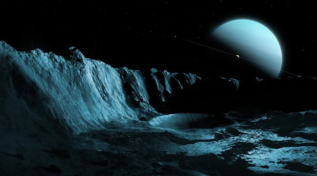 Uranus seen from Ariel, illustration