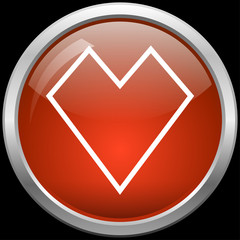 Heart glass button vector illustration