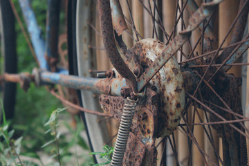 old retro bicycle closeup