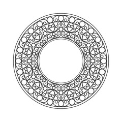 Flower pattern in a circle .Ornament in a circle, vector.