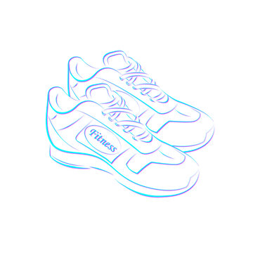 Fitness Shoes .Sport shoes illustration, vector.