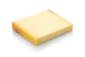 Gruyere Greyerzer Hartkäse weiß isoliert