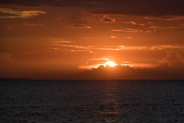 Beautiful sunset over Caribbean sea