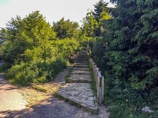 Fototapeta na wymiar Trail on Radhost with stones