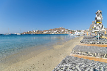 Ornos beach and village - Mykonos island - Aegean sea - Greece