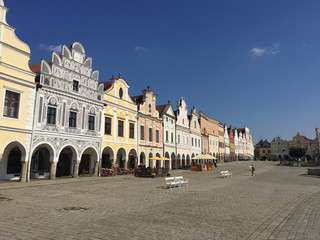 Fototapeta na wymiar Huge city square inside czech heaven