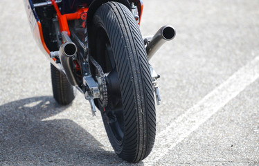 Fototapeta premium MotoGP pneu before dry race
