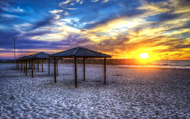 sunset on the beach