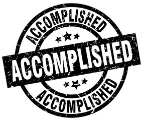 accomplished round grunge black stamp