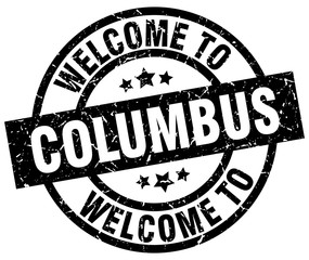 welcome to Columbus black stamp