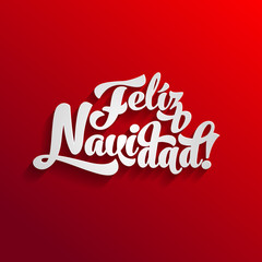 Feliz Navidad, Spanish Merry Christmas lettering text