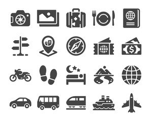 travel icon set