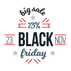 Big sale black friday up to 75 percent off logo