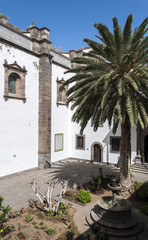 Views of the Patio de los Naranjos, Courtyard of the orange trees, in the Cathedral of Santa Ana, in Las Palmas, Canary Islands, Spain, on February 17, 2017