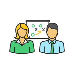 Business strategy scheme color icon