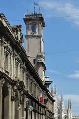 Fototapeta na wymiar PALAZZO GIURECONSULTI A MILANO IN ITALIA, GIURECONSULTI PALACE IN MILAN IN ITALY