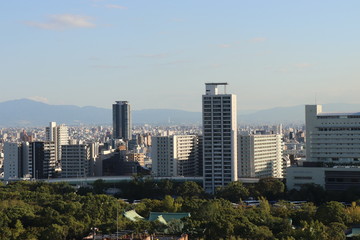 Fototapeta na wymiar 大阪城から見渡す景色